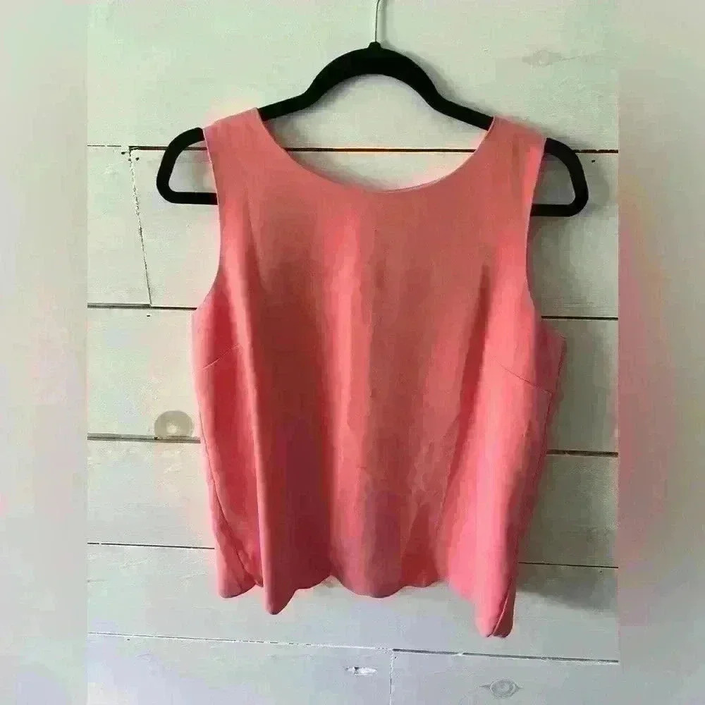 J.Crew sleeveless pullover top, scalloped detail, size S, fully lined.